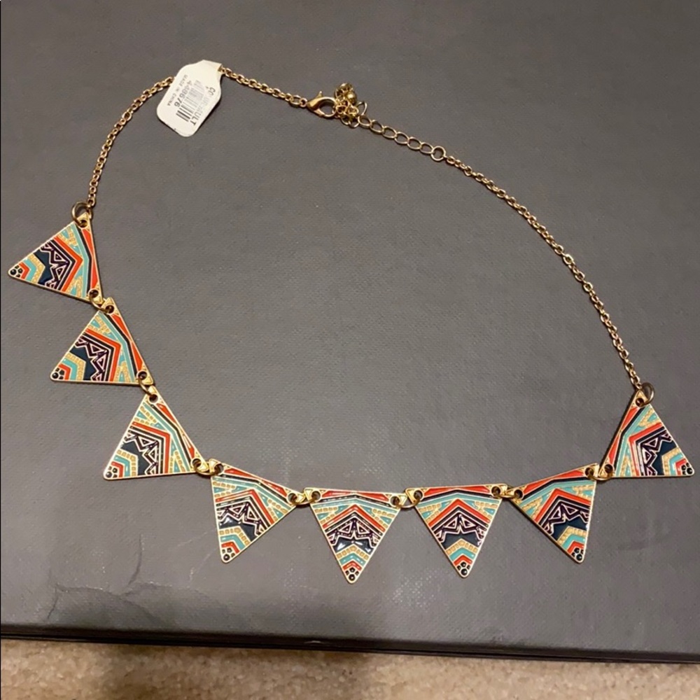 Colorful triangle necklace